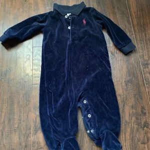 Ralph Lauren navy velour coverall